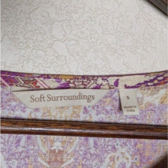 Soft Surroundings Boho Paisley Print Top Size Small Retro Festival Artistic - Picture 5 of 8